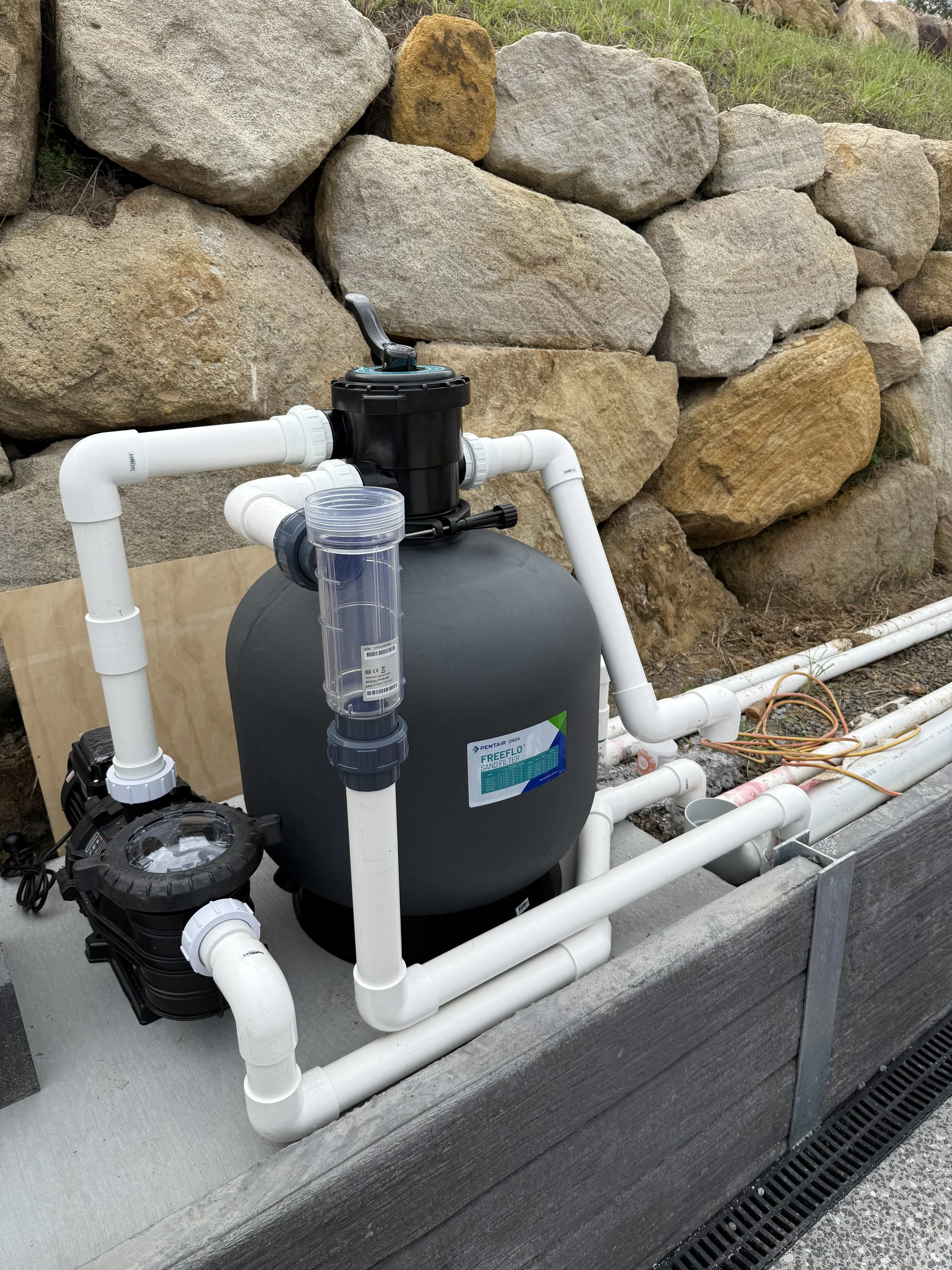 Newly installed pool equipment