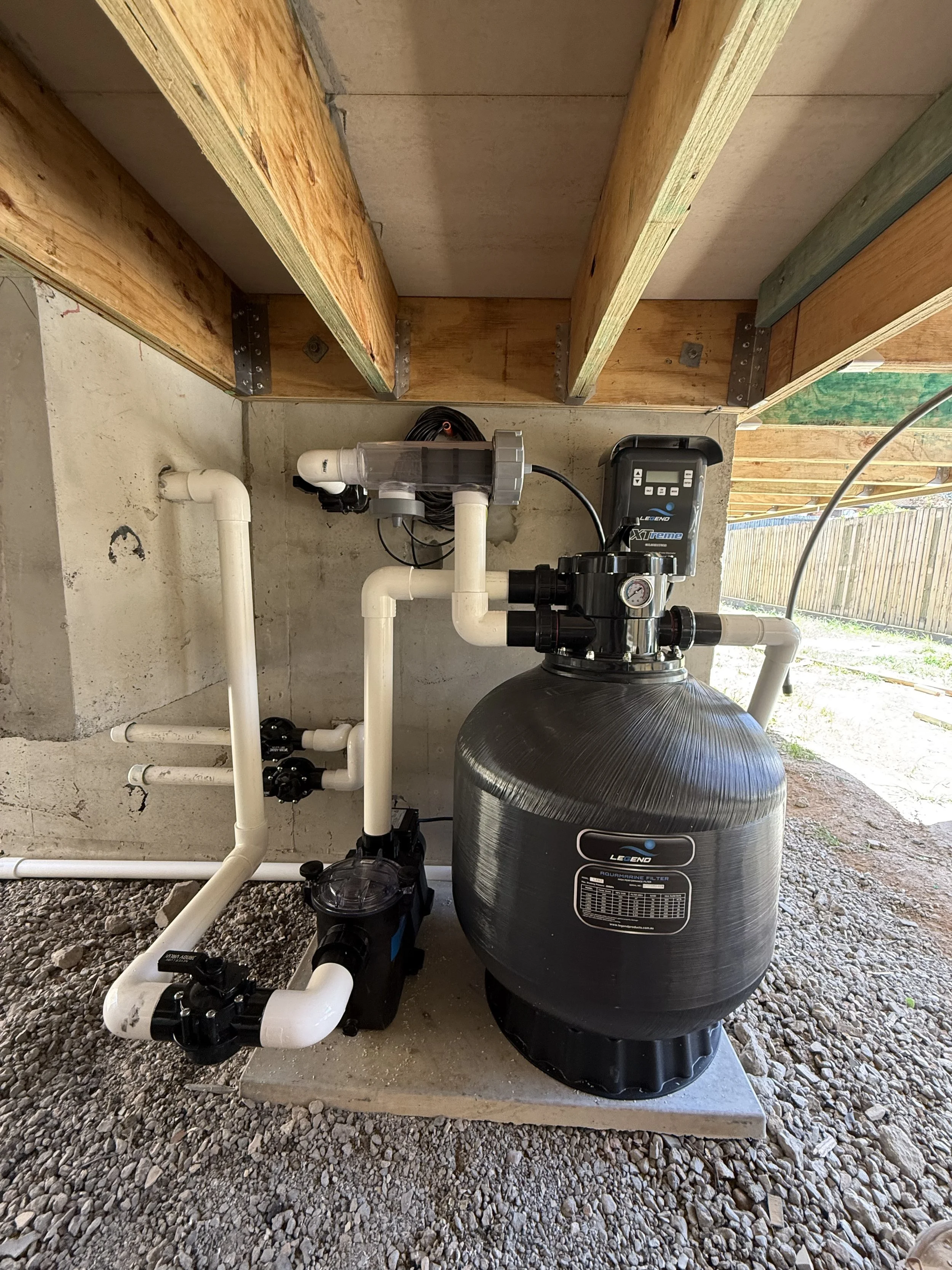 Pipework connected through to the equipment pad