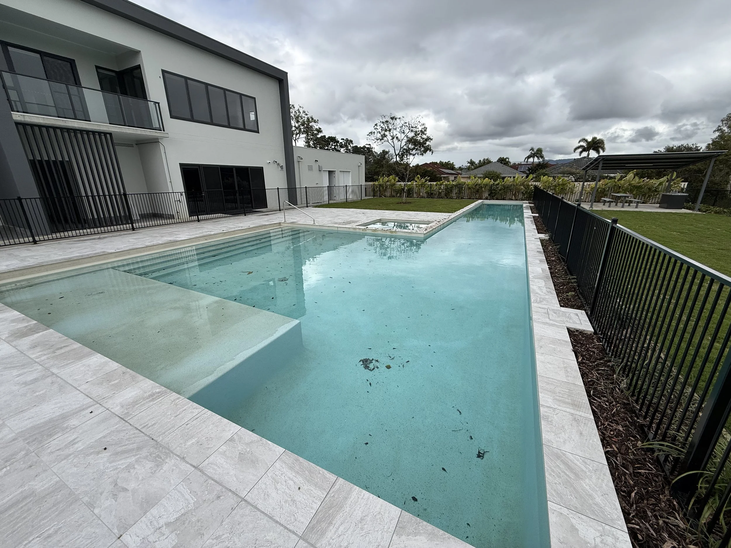 Pool before a full vacuum and clean