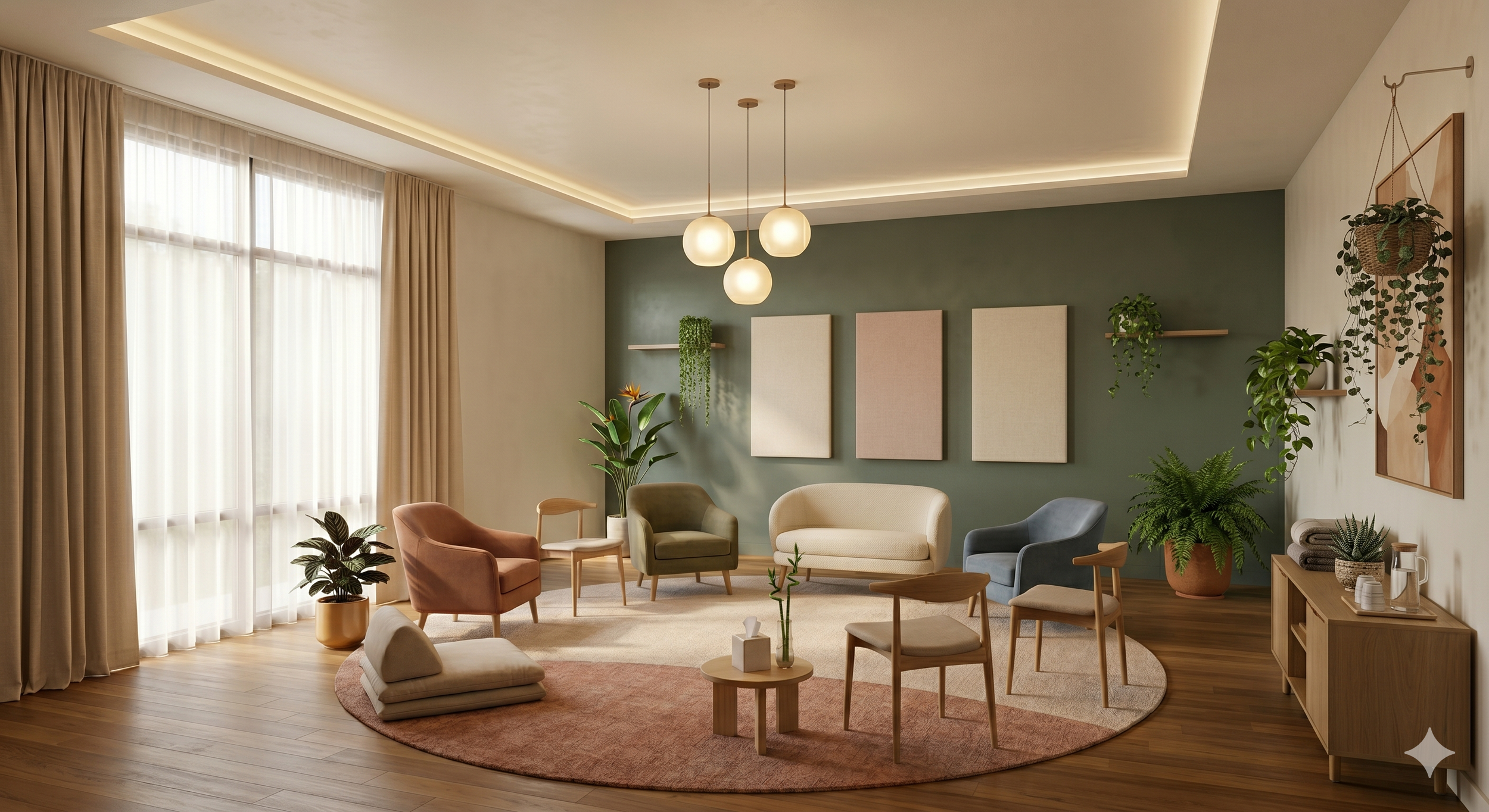 Group therapy space rendering