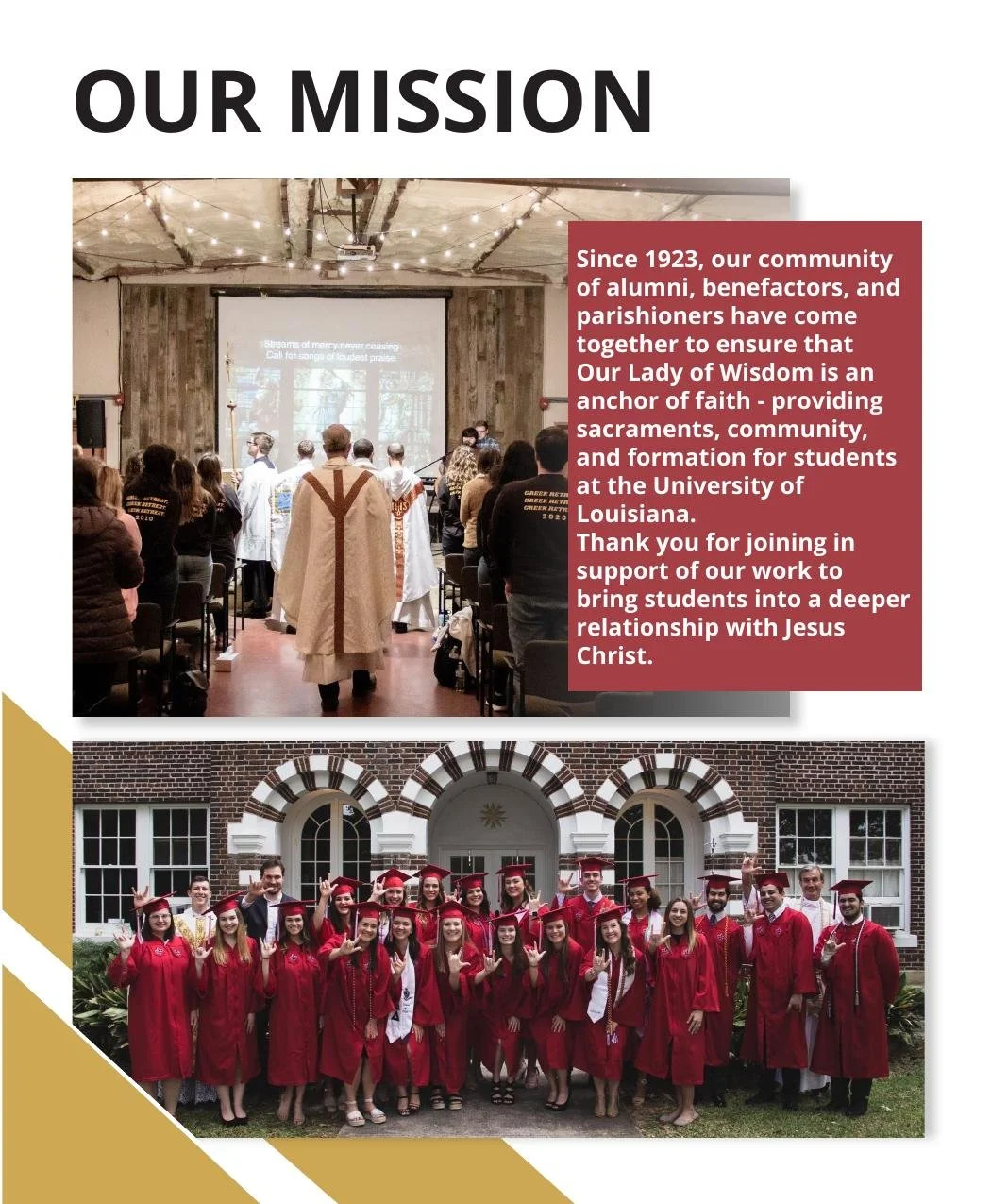 Our Mission spread, left page