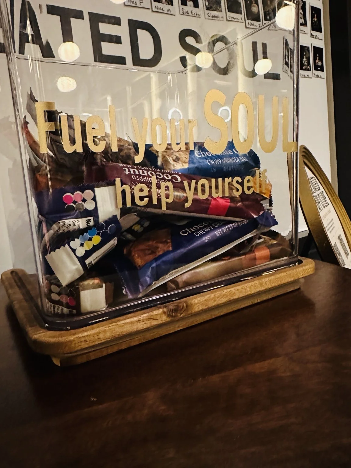 The Fuel your SOUL help-yourself snack station