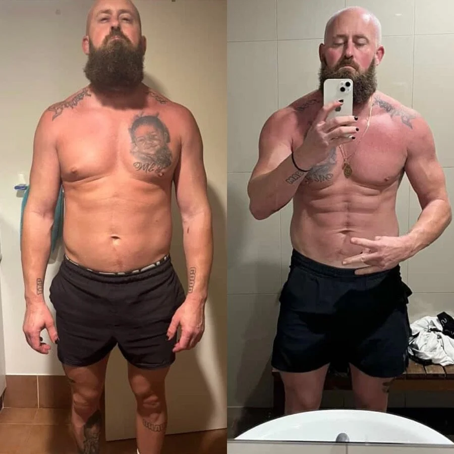 Jed’s before and after transformation