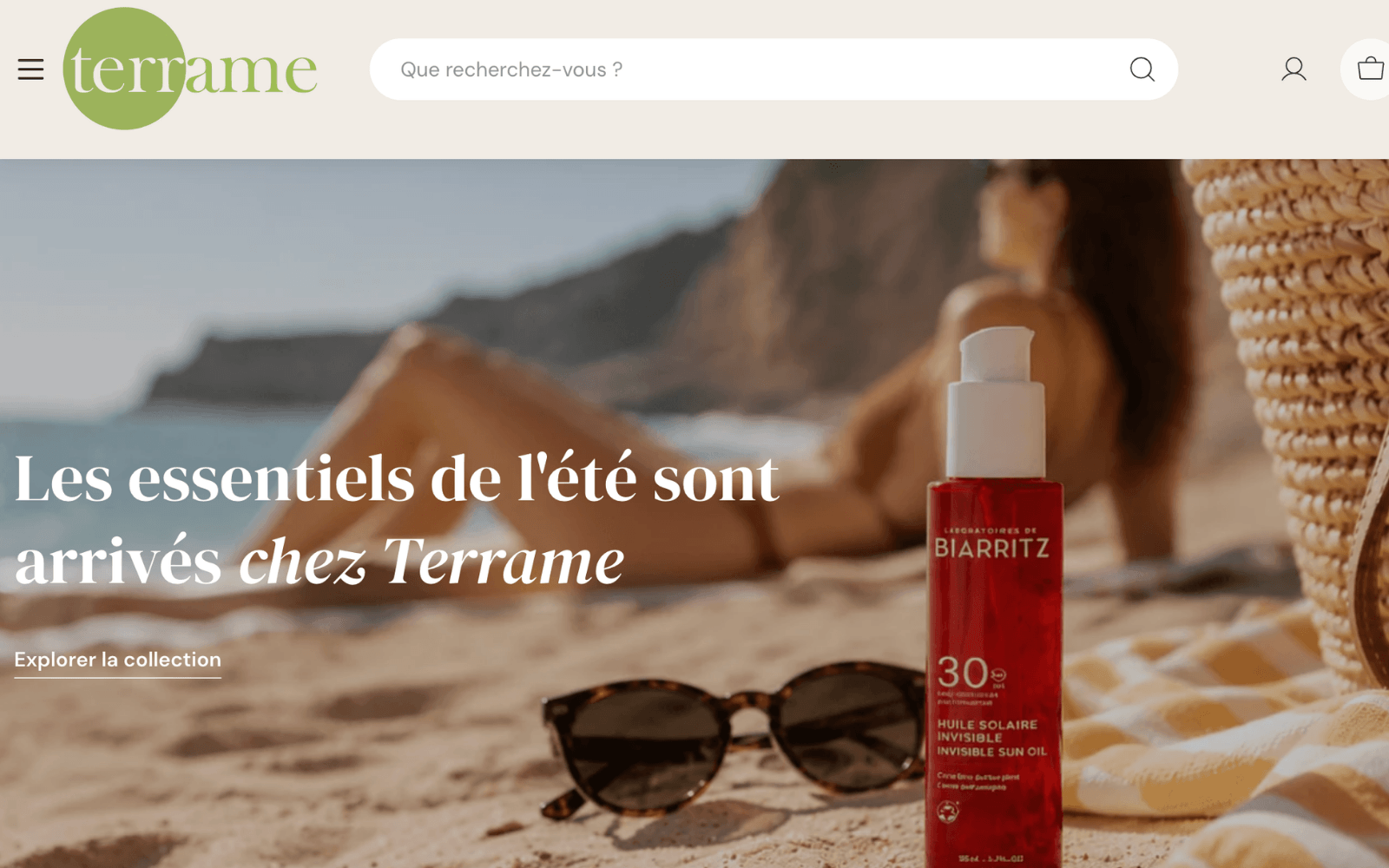 Site e-commerce Terrame réalisé et accompagné par .Swarm