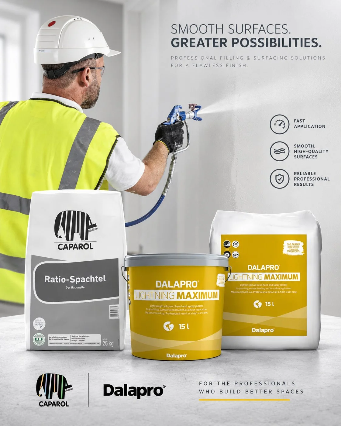 Caparol and Dalapro professional spray plaster systems