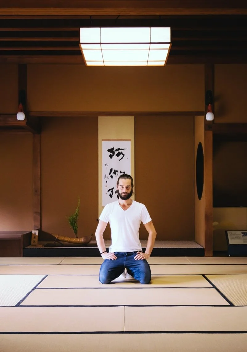 Niko in a Japanese tatami room in 2017