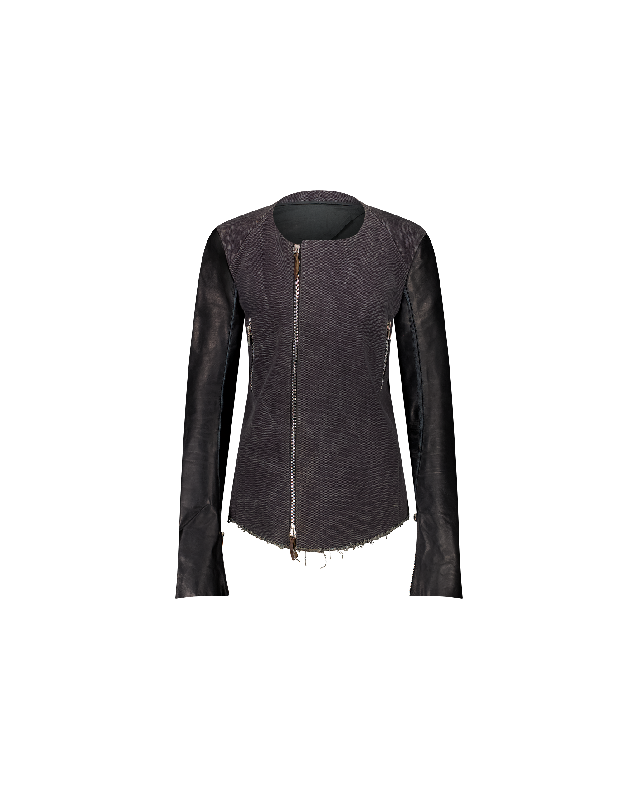 45 TWO-MATERIAL ZIPPED JACKET