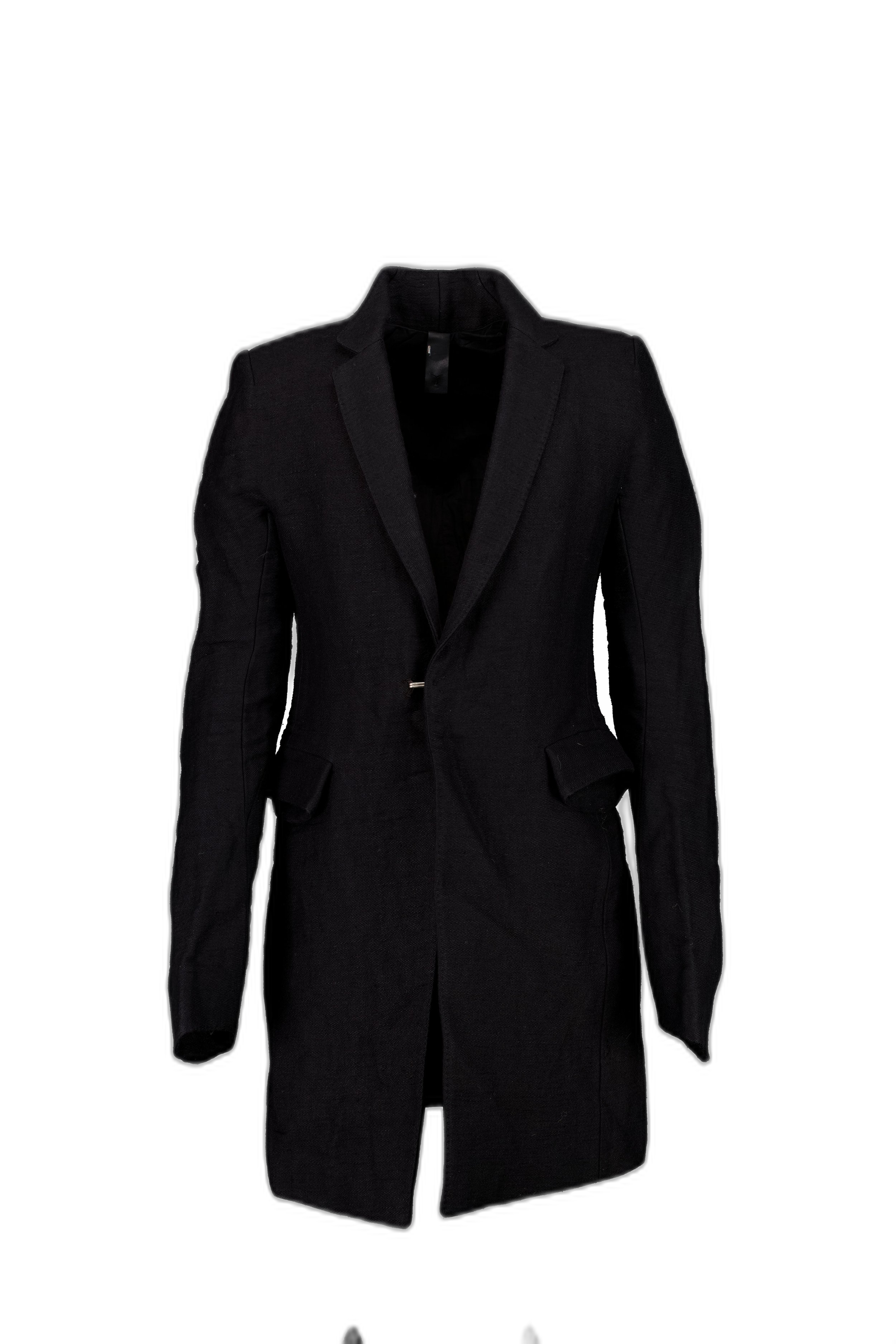 117 BLACK TEXTILE FITTED COAT