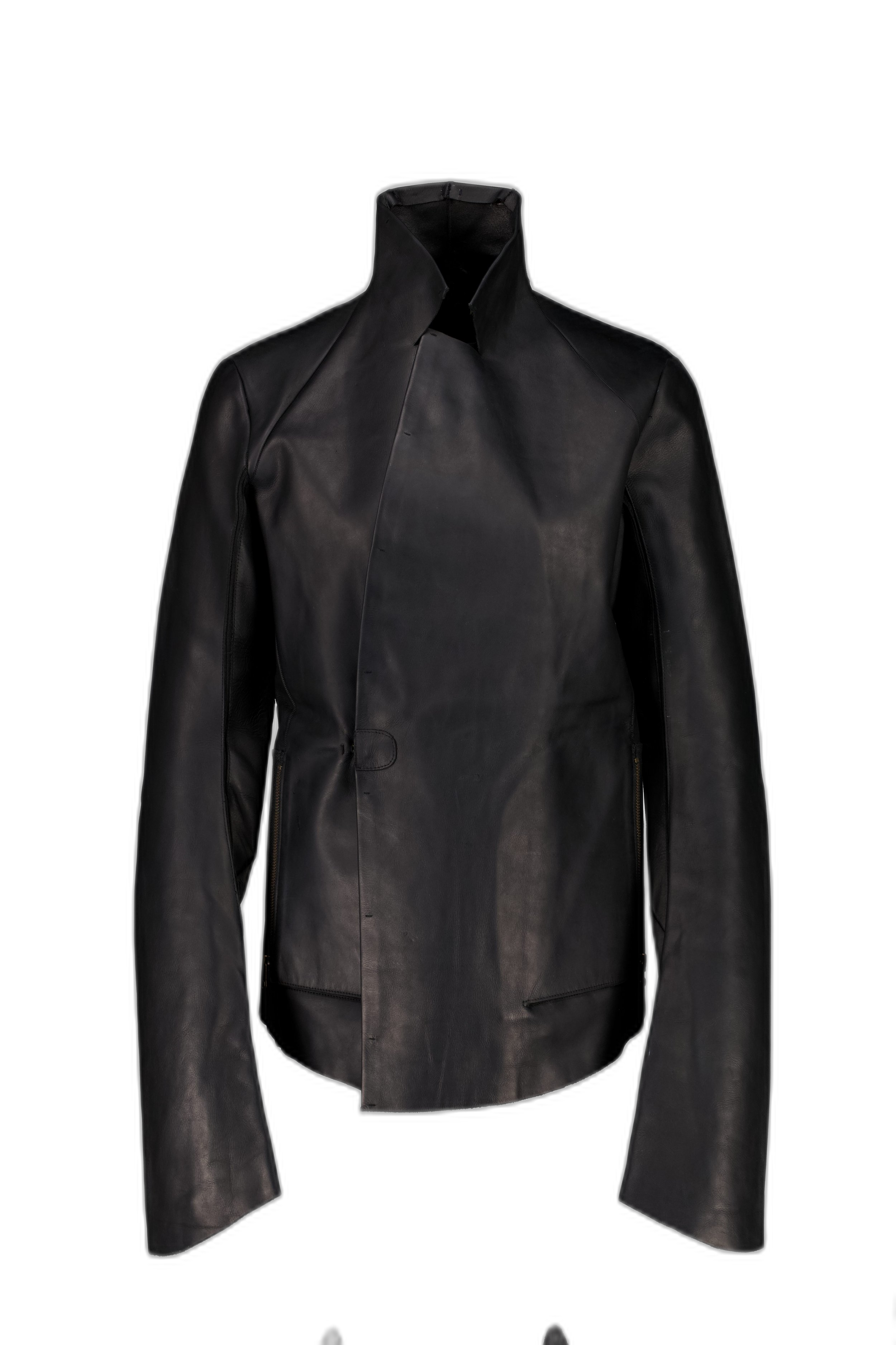 96 BLACK OILED LEATHER JACKET