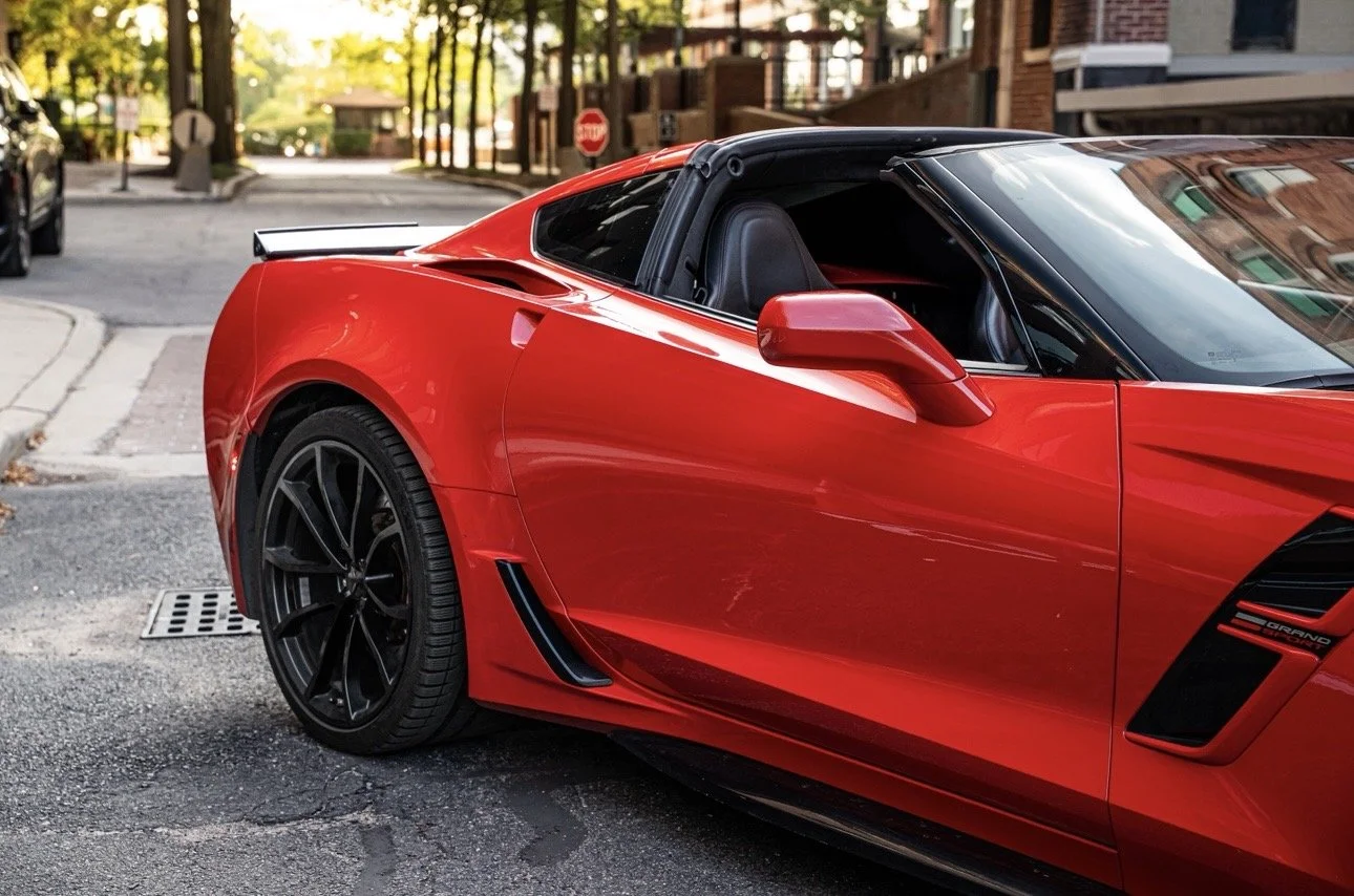 C7 Corvette Grand Sport Torch Red cockpit — Corsa Nero
