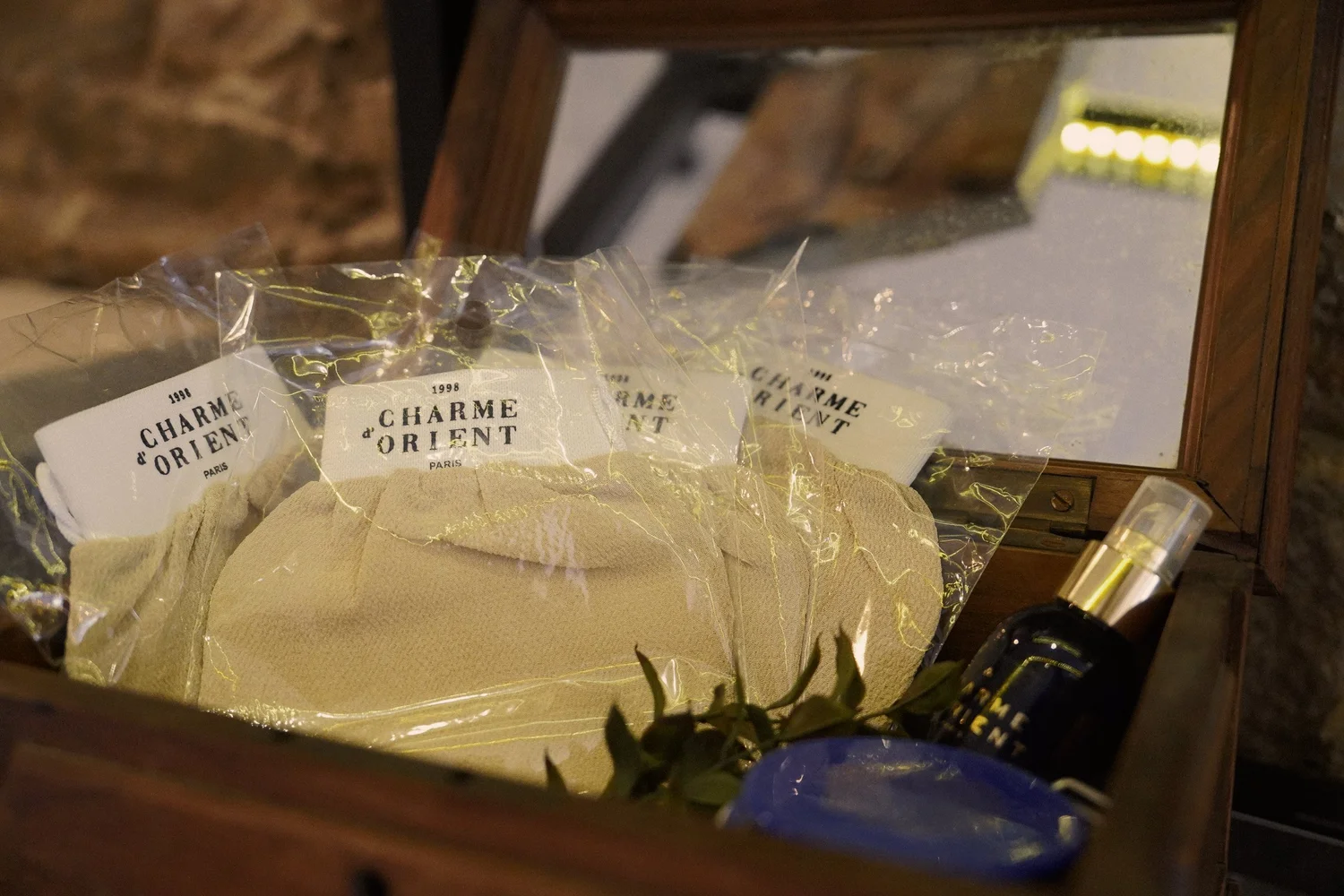 Kessa gloves and hammam essentials ready for the ritual