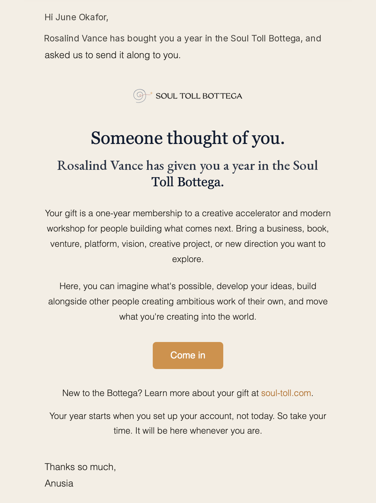 The email your recipient receives