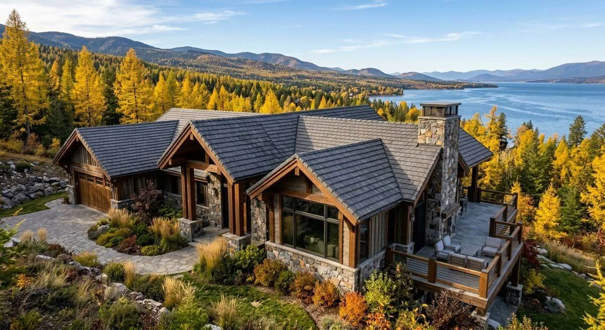 Jolly Giant Roofing crew completed roof on a Montana home