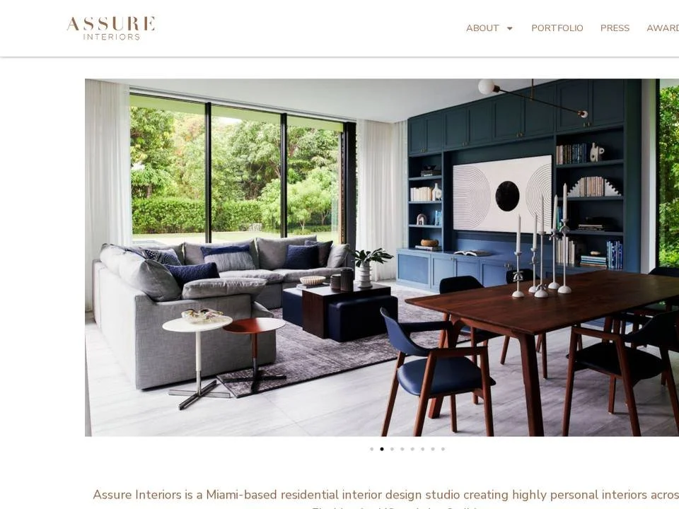 Homepage of Assure Interiors