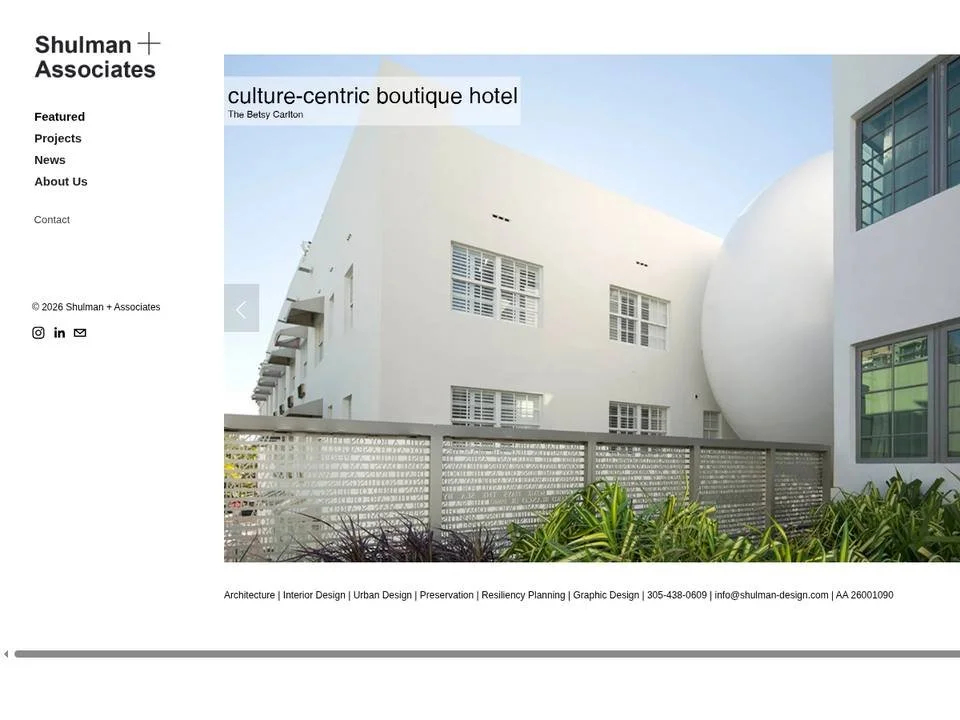 Homepage of Shulman + Associates