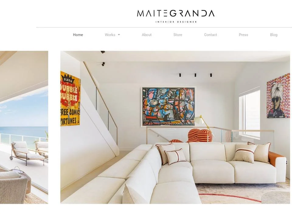 Homepage of Maite Granda Design Studio