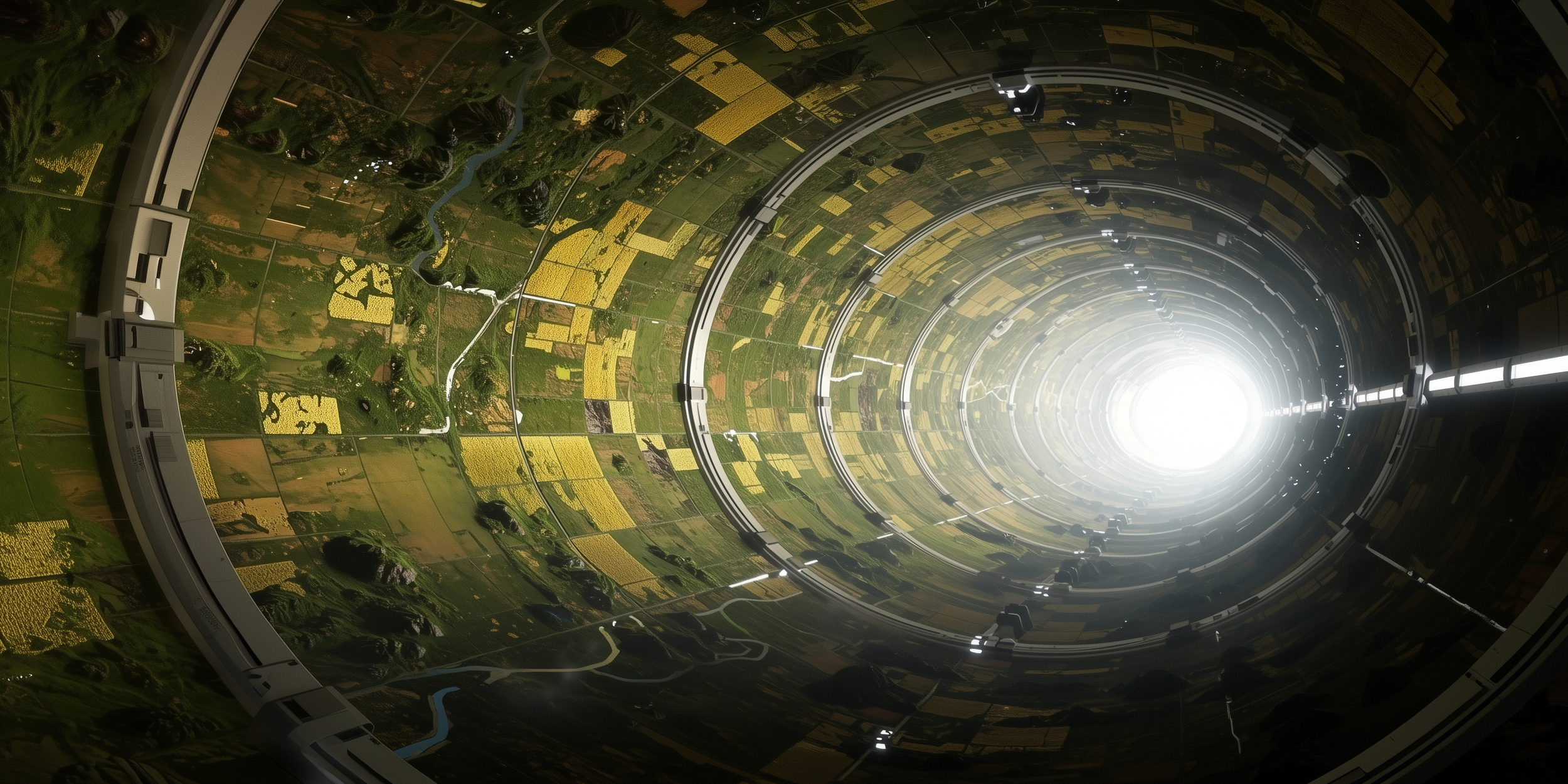 Fields inside a cylindrical space habitat