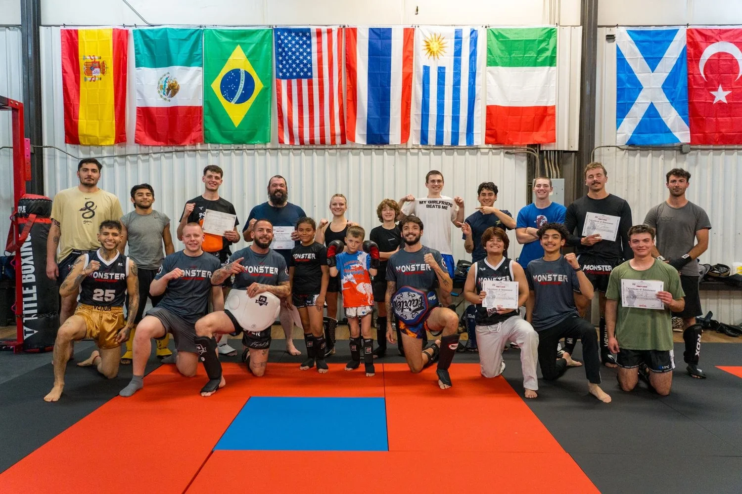 Monster Fight Camp members training together