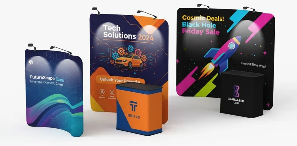 Tension Fabric Displays Curved