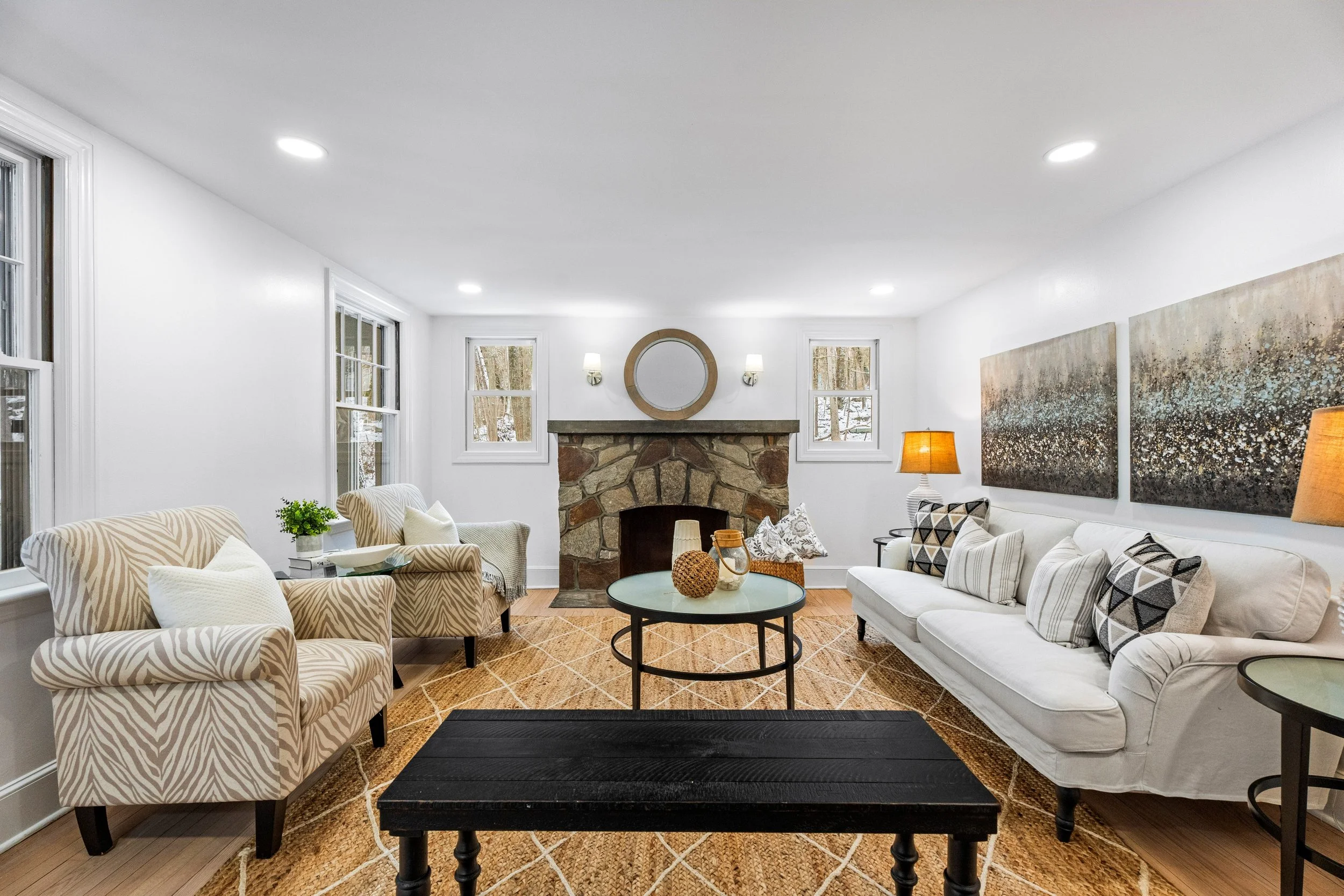 Guilford living room after renovation