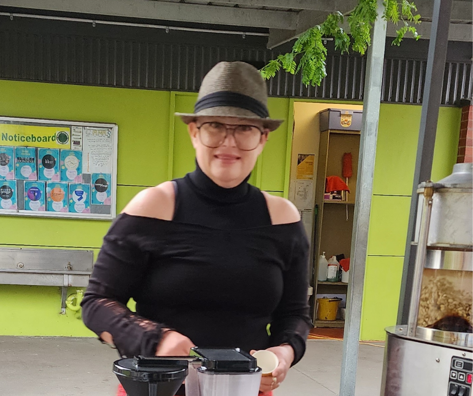 Adults connecting at a community program
