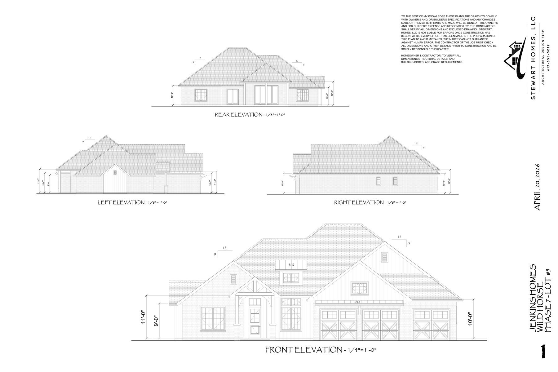 Wild Horse Lot 5 plan elevations sheet