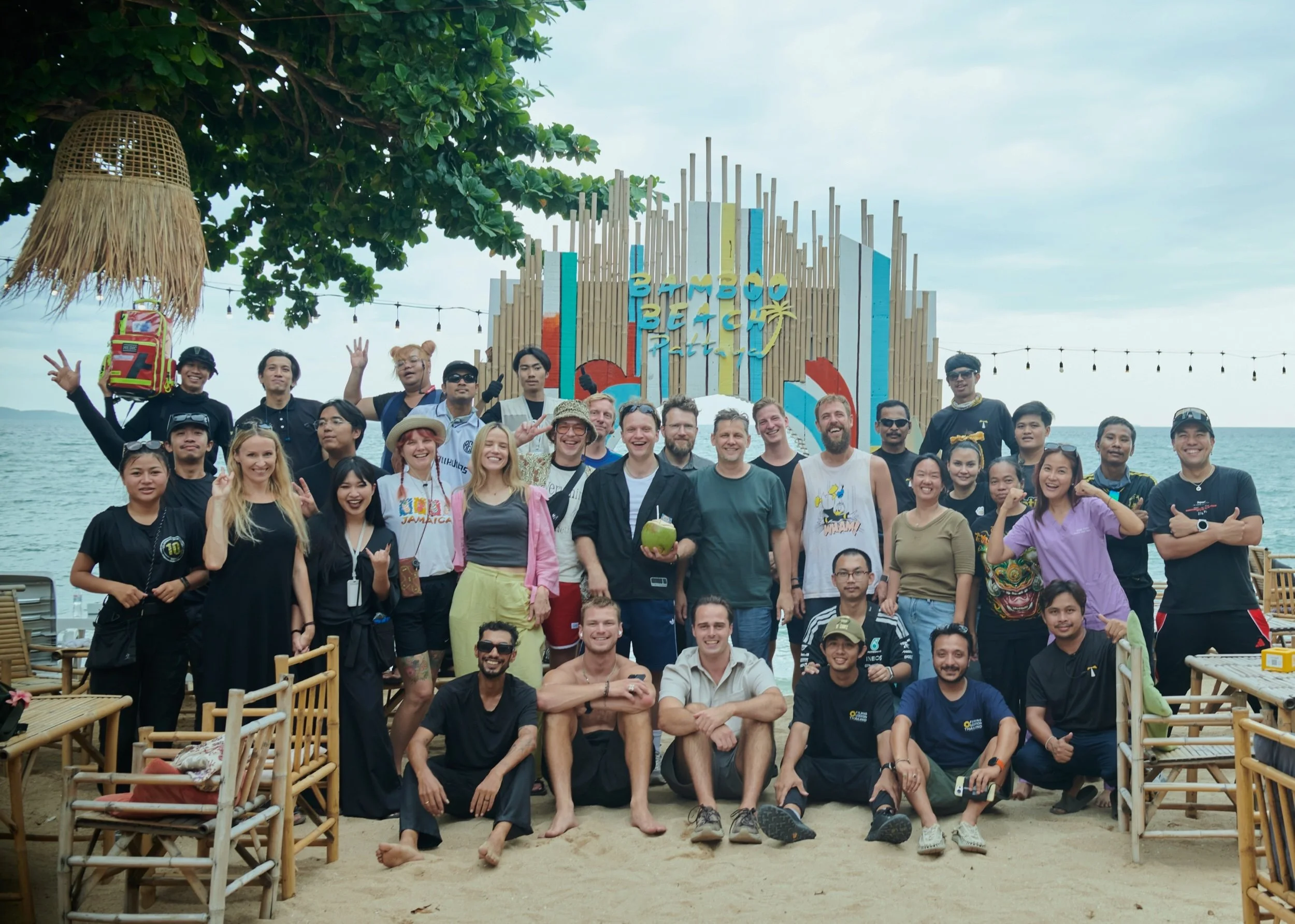 Behind the scenes team photograph from the Tailandas feature film production in Thailand