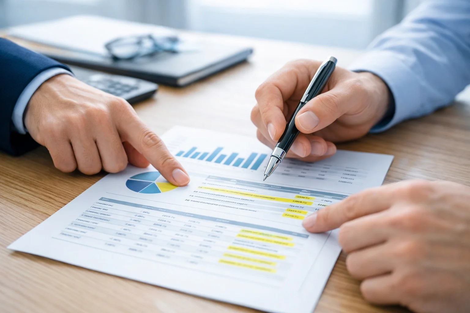 Organized financial binders and a digital tablet representing grant readiness and nonprofit bookkeeping.