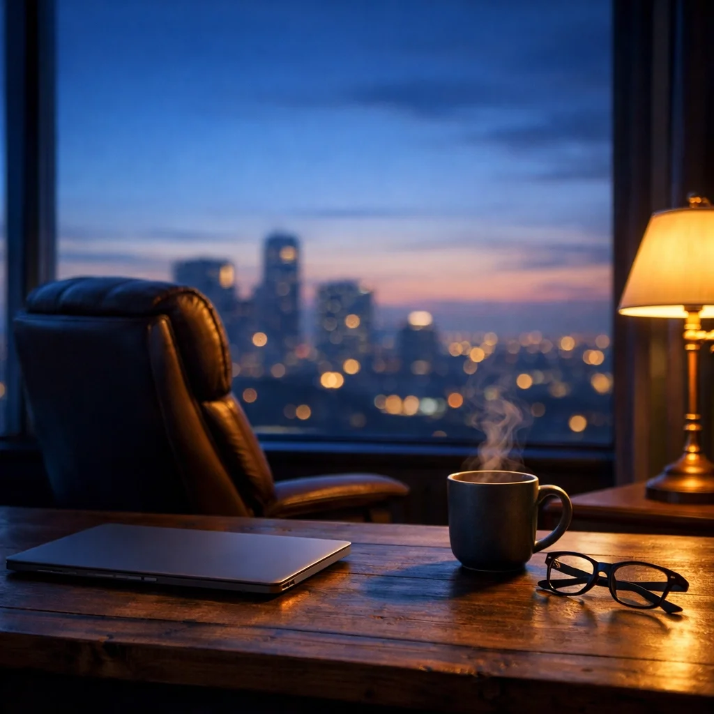 A clean, peaceful office symbolizing the freedom gained by hiring professional small business accounting services.