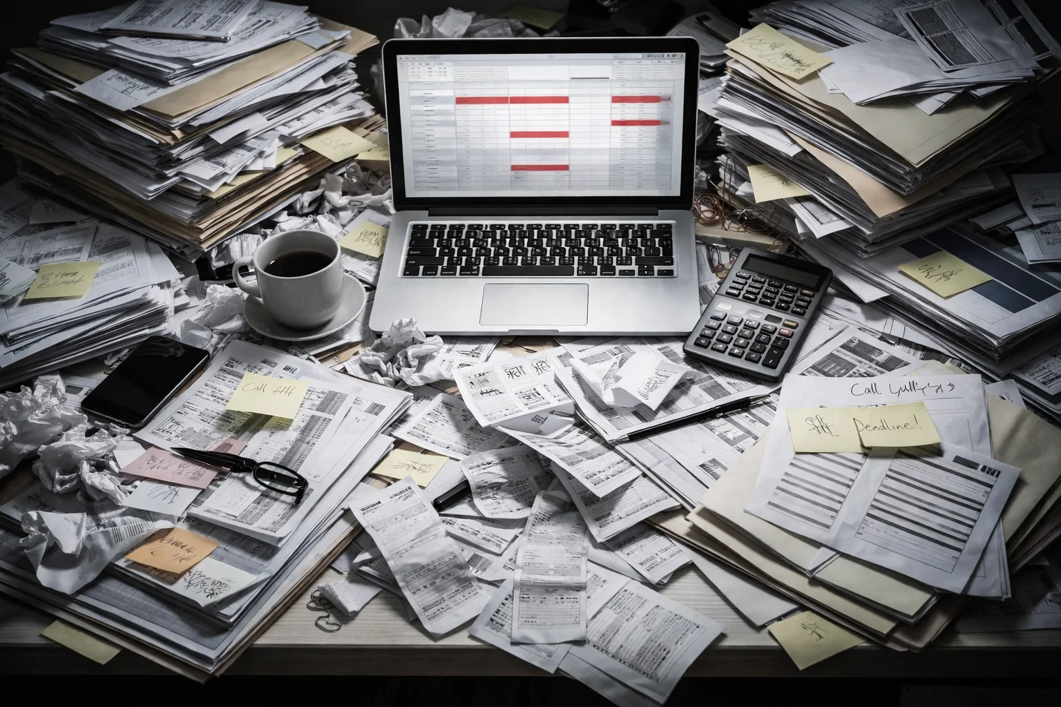 Stressed nonprofit manager