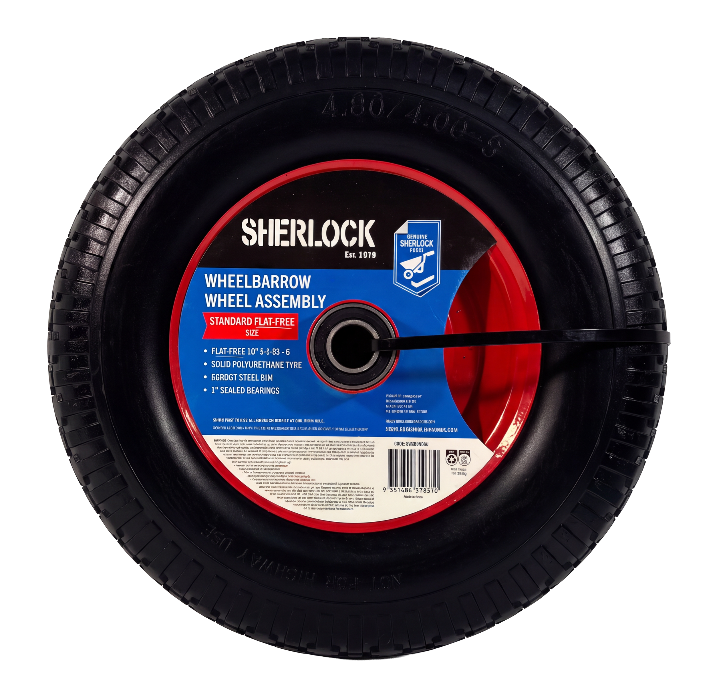 Standard flat free wheelbarrow wheel image 2