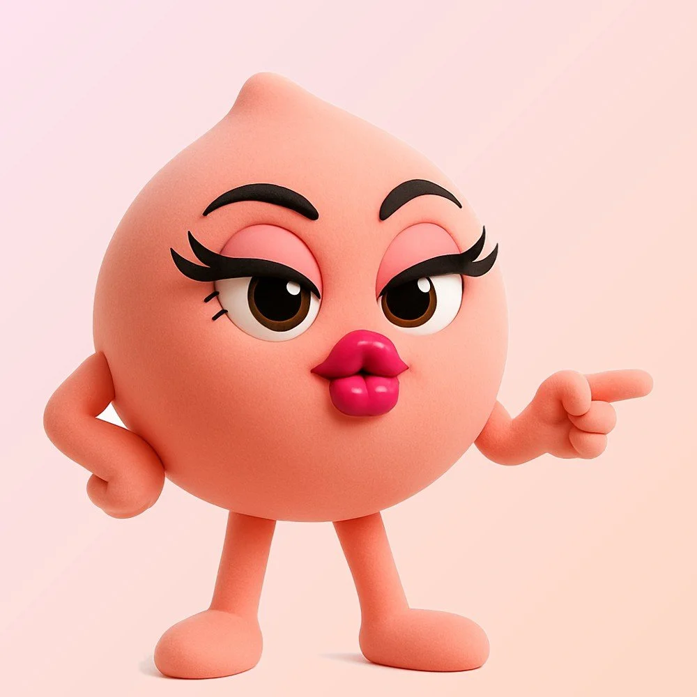 Poshy, the Poshy Peach mascot