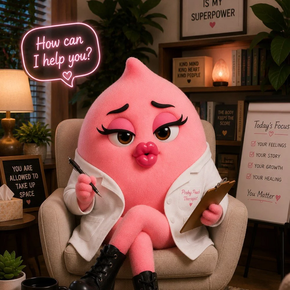 Poshy, the Poshy Peach mascot