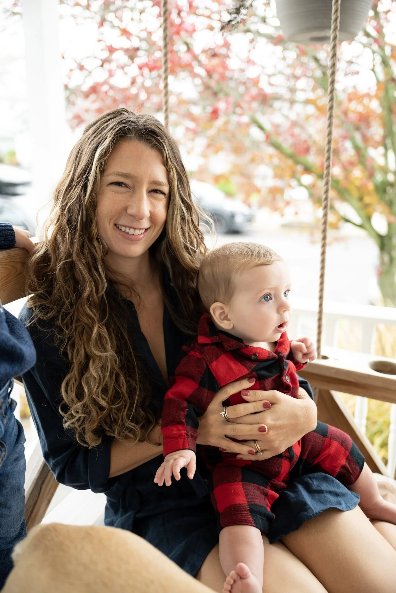 Sara Hayes holding her baby