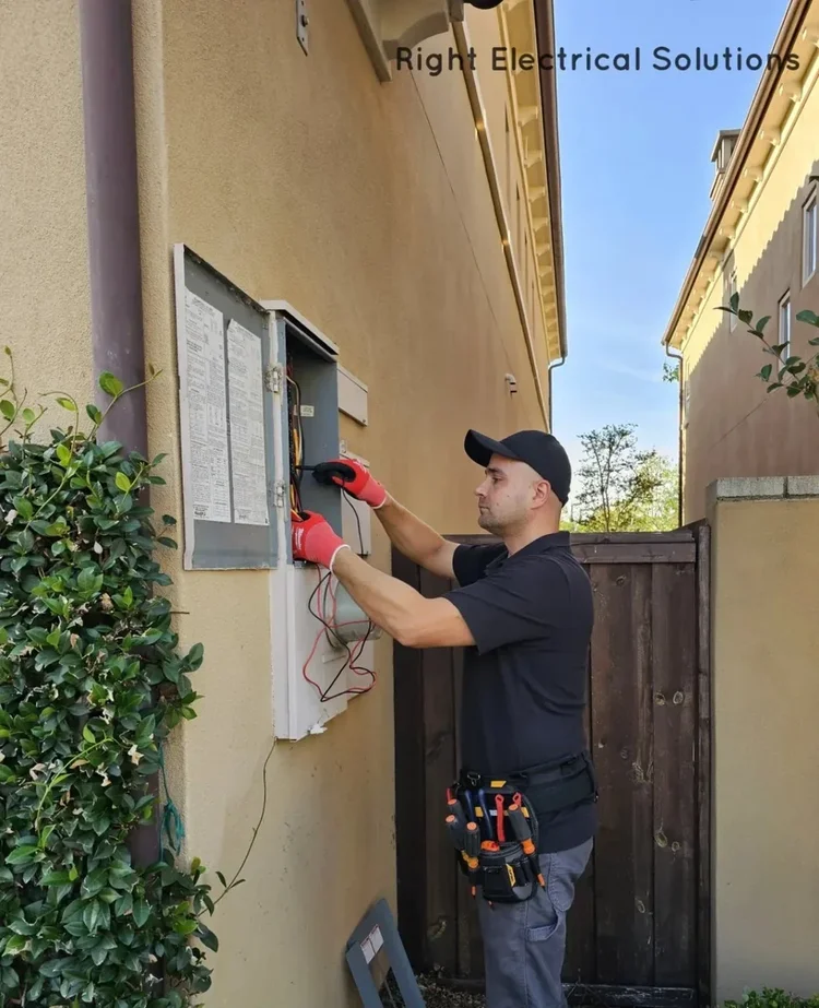 Electrical diagnostic testing at a Right Electrical Solutions project