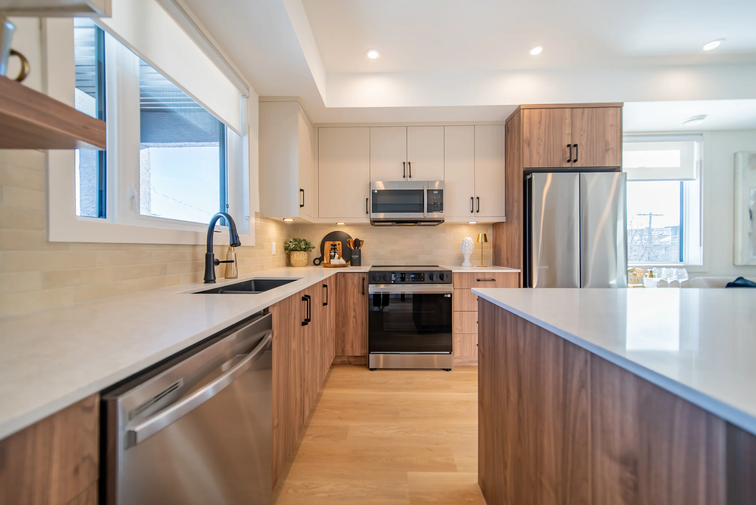 Modern interior of townhomes for rent in Calgary featuring open space and contemporary finishes