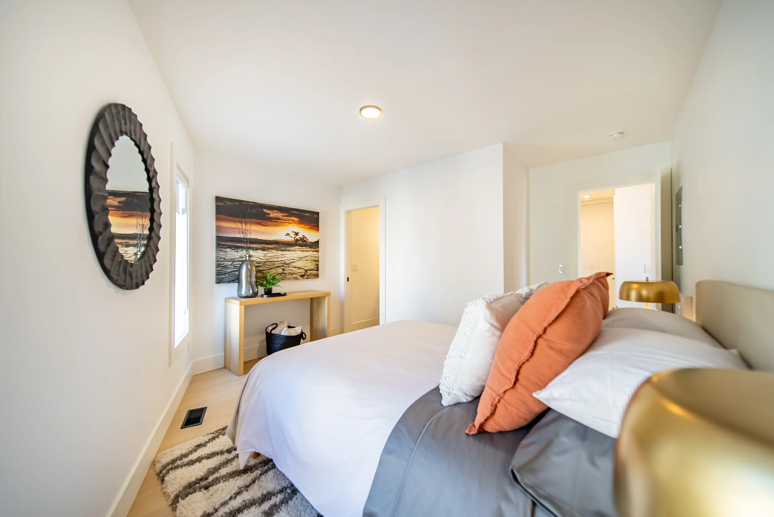 Bright living area in townhomes for rent in Calgary with large windows and contemporary finishes