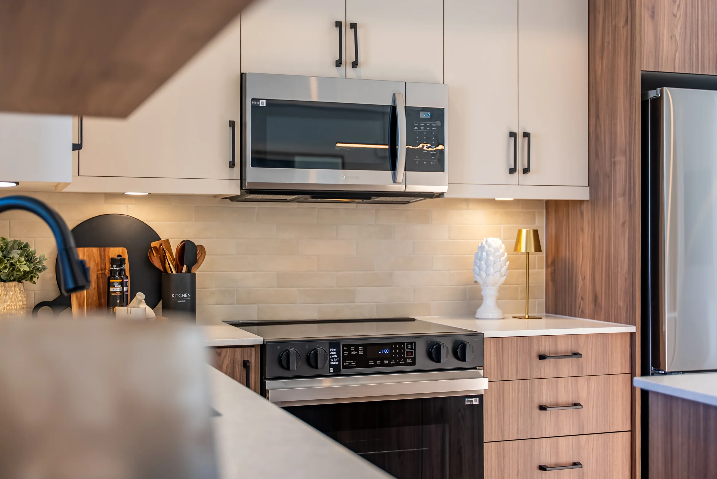 Well-lit interior of townhomes for rent in Calgary with modern flooring and neutral design tones