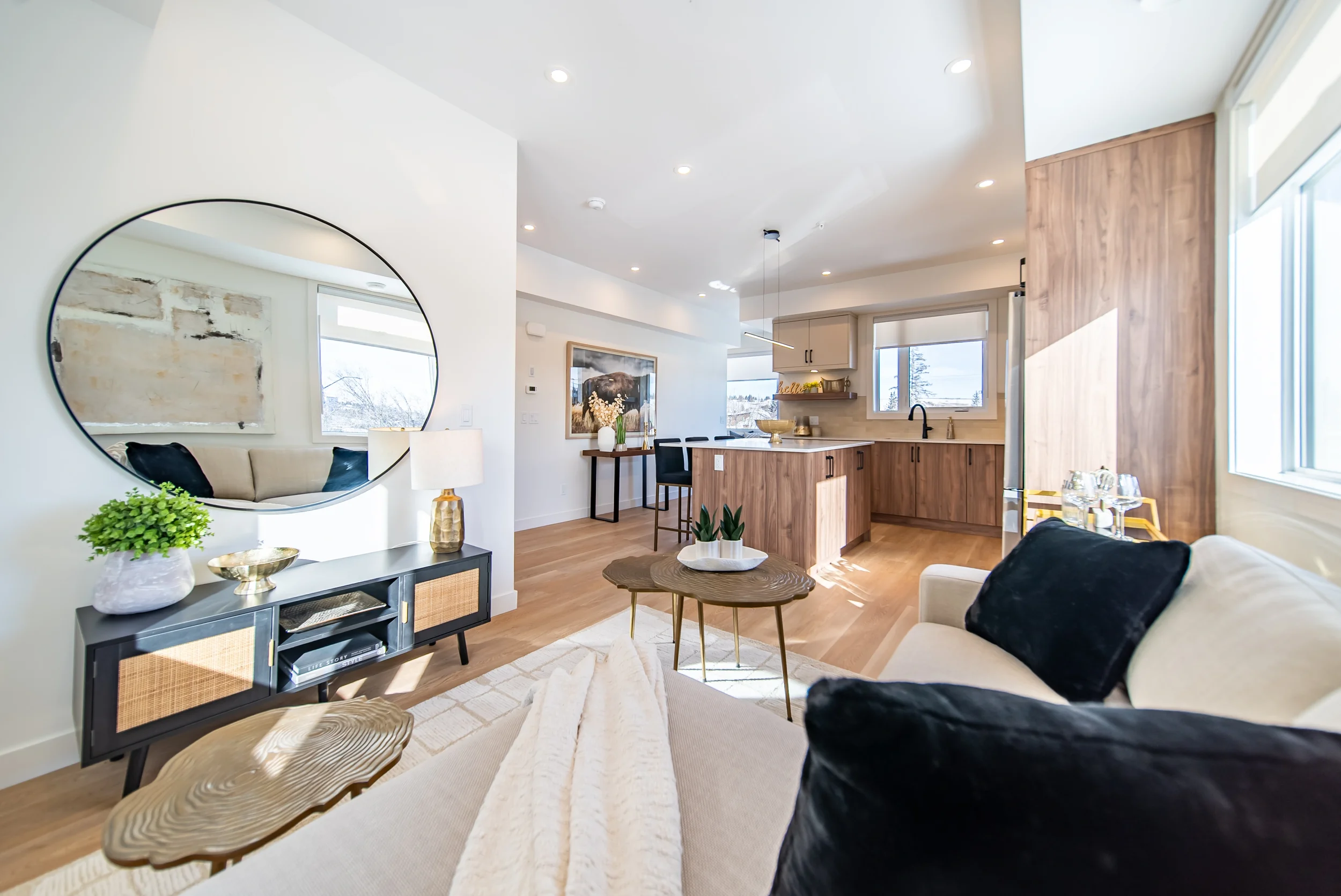 Modern townhomes for rent in Calgary with contemporary exterior design and clean architectural lines