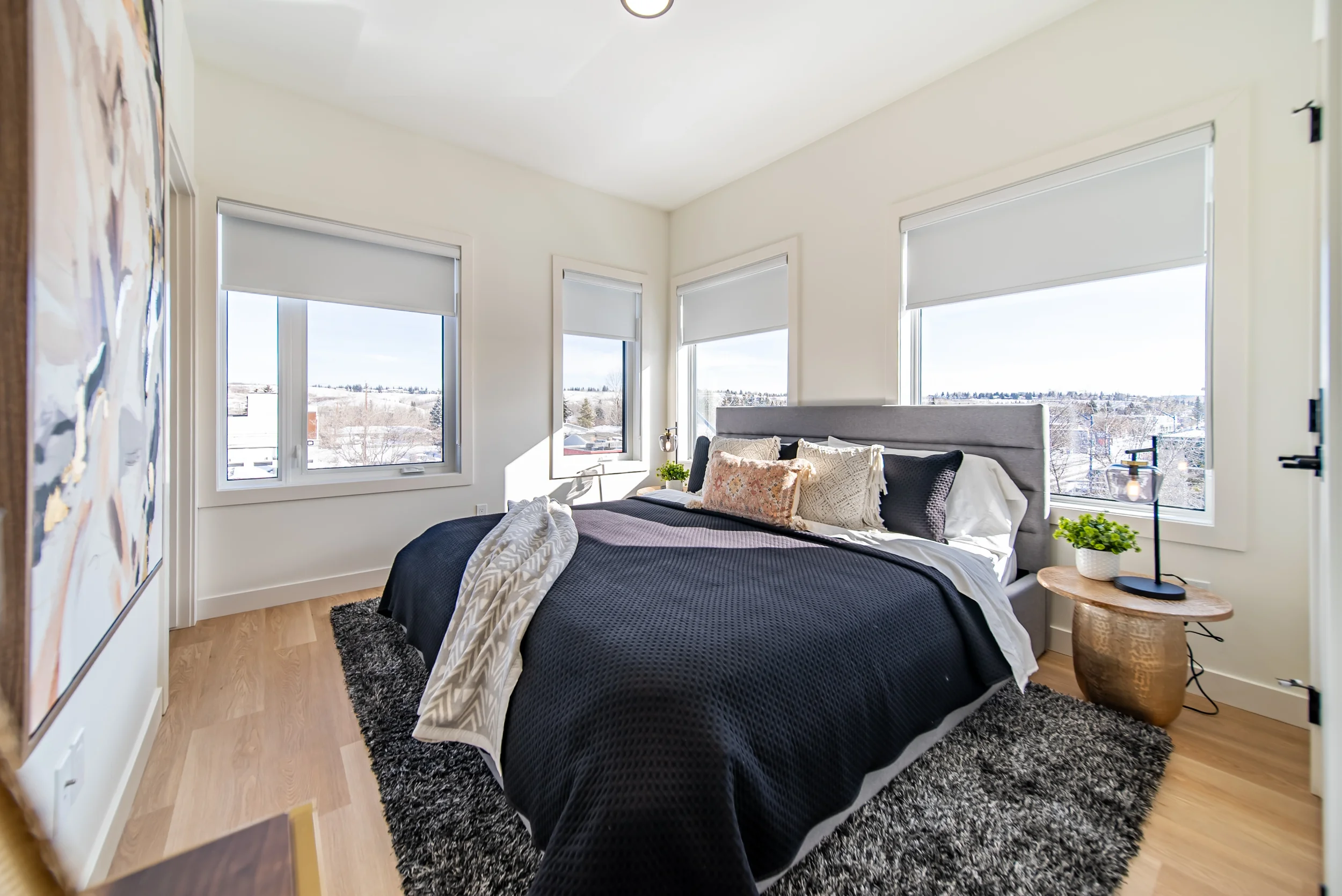 Modern bathroom in townhomes for rent in Calgary with sleek fixtures and clean finishes