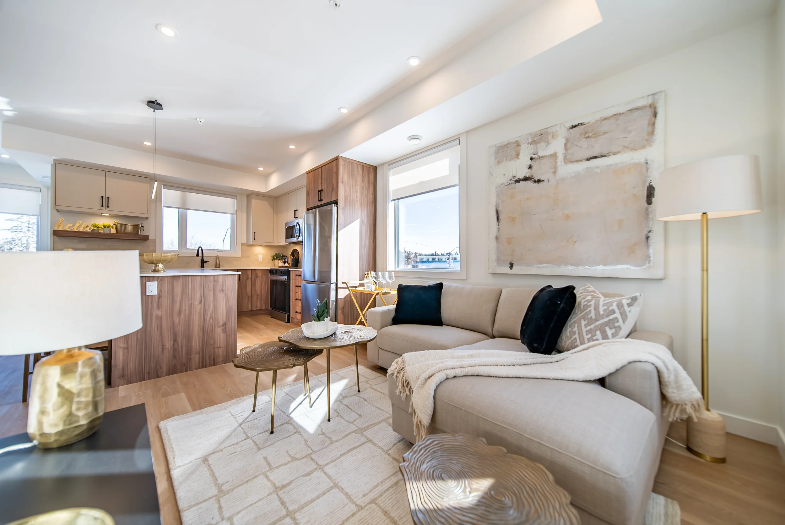 Contemporary living space in townhomes for rent in Calgary with comfortable layout and natural lighting