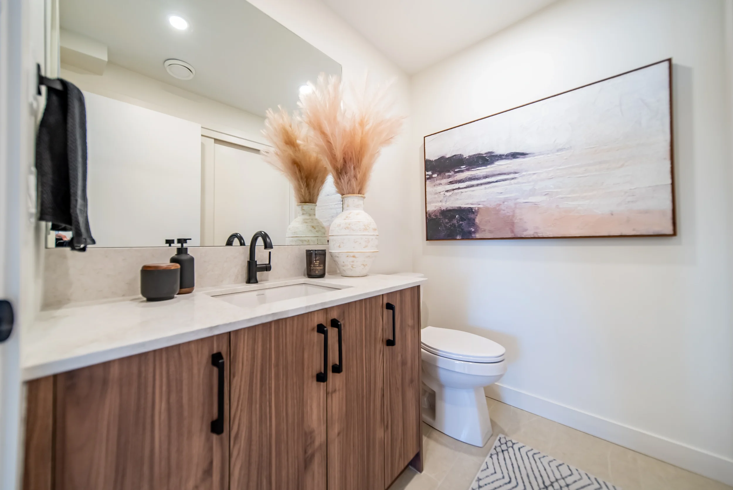 Stylish bedroom in townhomes for rent in Calgary with natural light and contemporary design