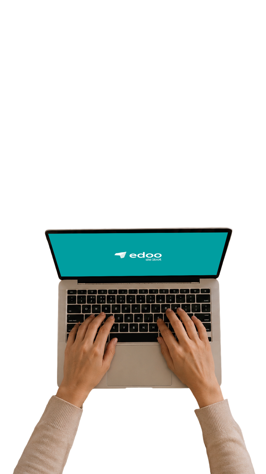 Manos en una laptop con Edoo de 1bot