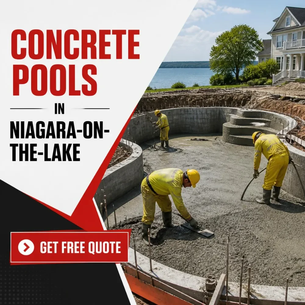Concrete pool construction on a waterfront property in Niagara-on-the-Lake — Niagara North Contracting