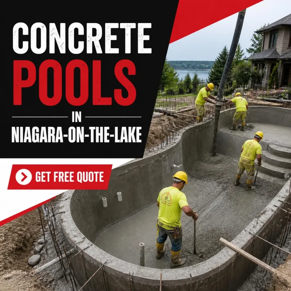Concrete pump pour for an in-ground pool in Niagara-on-the-Lake