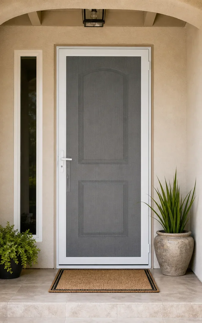 Custom BOSS security screen door for an existing Sherman Oaks entry opening