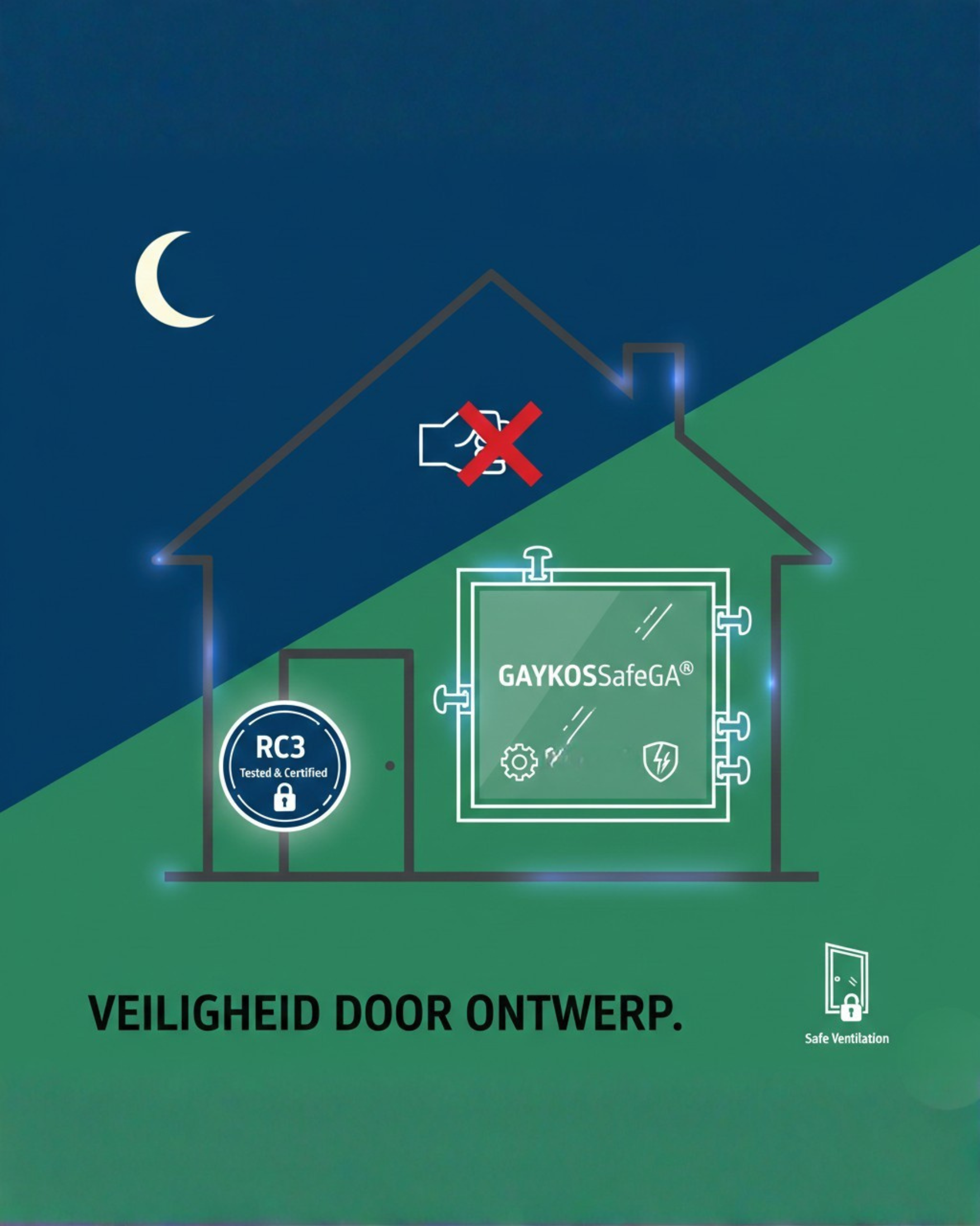 GAYKOSafeGA inbraakbeveiliging systeem PVC voordeur detail