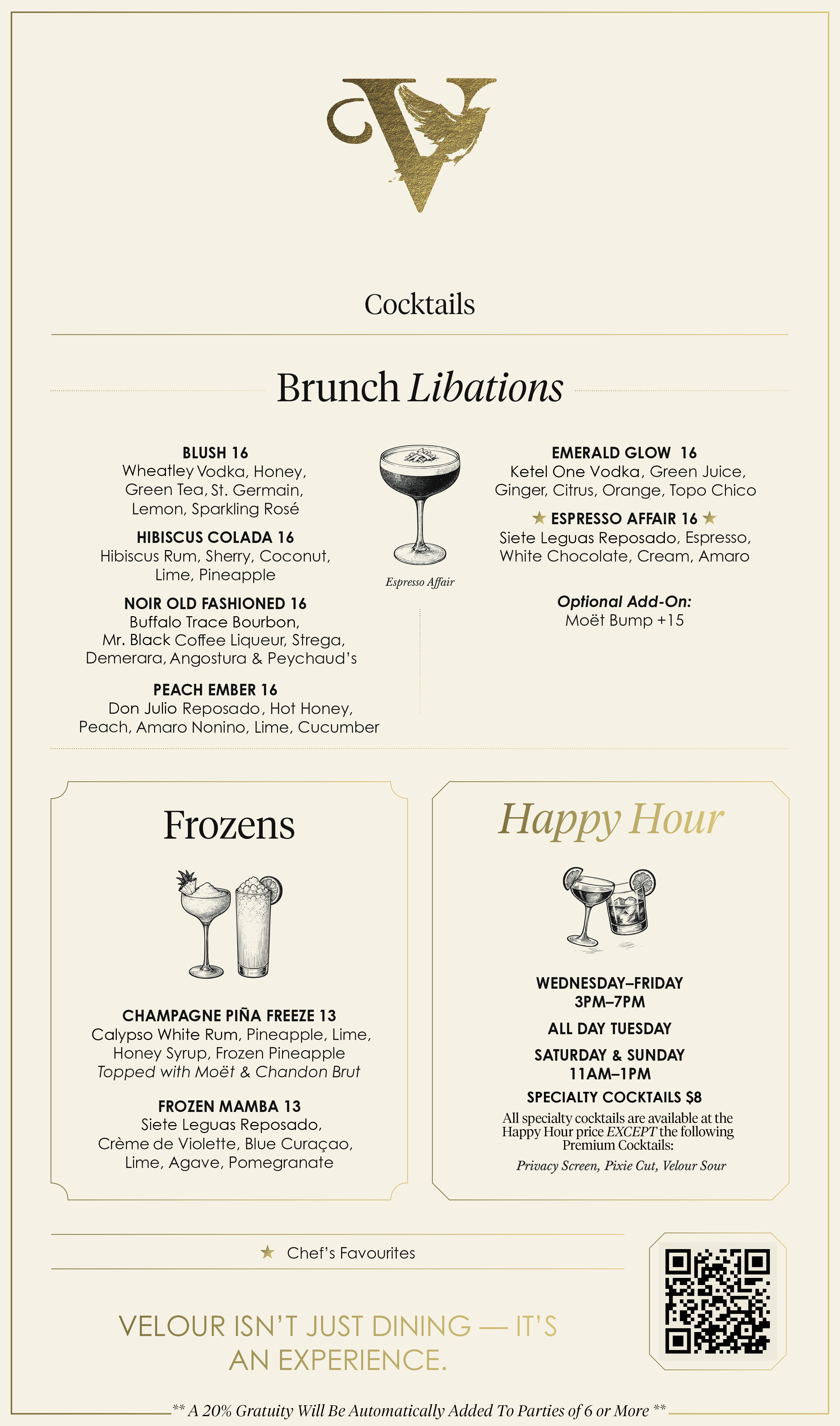 Brunch Libations Menu