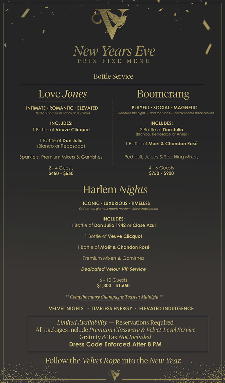 NYE Bottle Service
