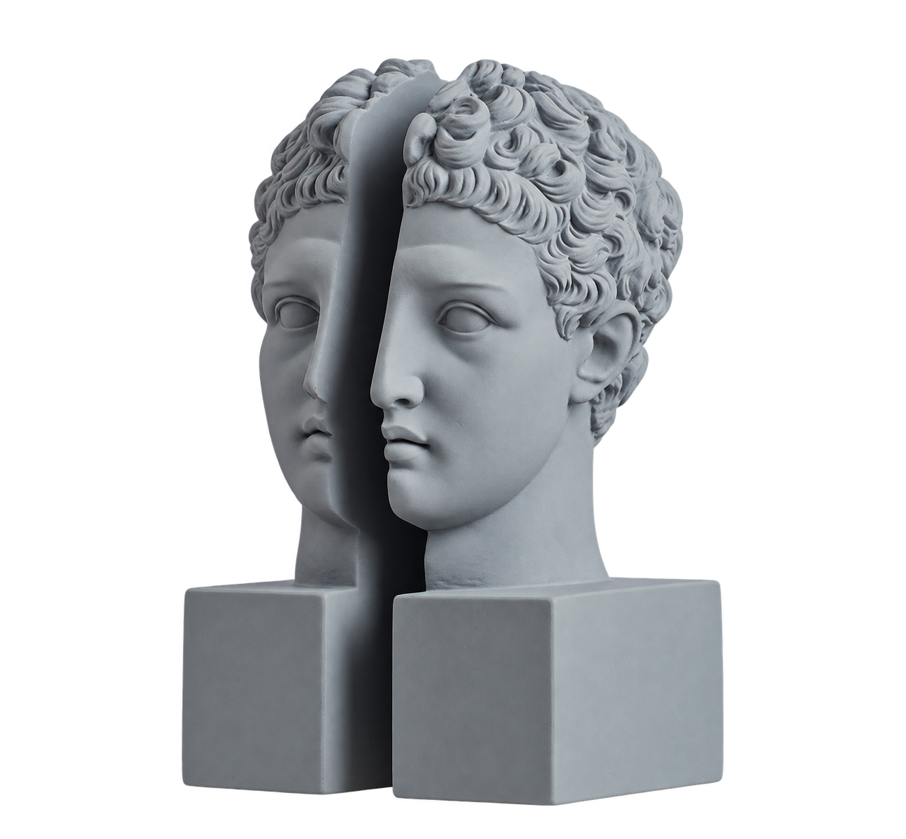 Grey classical head bookends